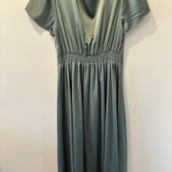 Baltic Born Poppy Satin Midi Dress Sage Green Size Medium - Picture 3 of 5